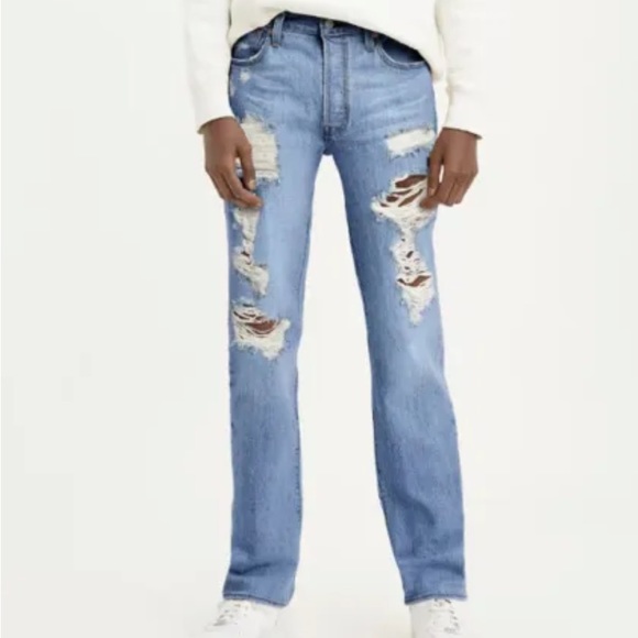 Levi's 501 Original-Fit Ripped Men's Jeans Size 29 x 30 MSRP $79 medium Wash NWT - Picture 4 of 12